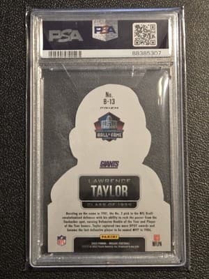 2022 Panini Mosaic #B-13 Lawrence Taylor Busted PSA 9 - Thumbnail 2