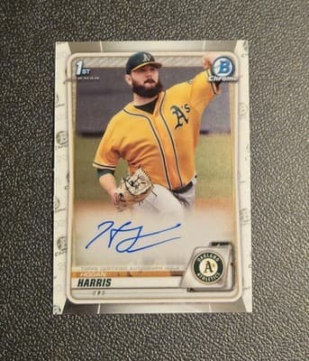 2020 Bowman #CPA-HH Hogan Harris Chrome Prospect Autographs - Image 1