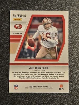 2021 Panini Mosaic #WW-16 Joe Montana Will to Win - Thumbnail 2