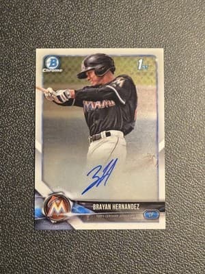 2018 Bowman Chrome #CPA-BHE Brayan Hernandez Prospects Autographs - Image 1