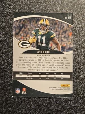 2025 Panini Absolute #26 Jayden Reed Retail - Thumbnail 2