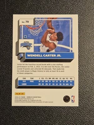 2022-23 Donruss #79 Wendell Carter Jr. Holo Laser Green - Thumbnail 2