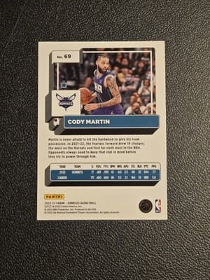 2022-23 Donruss #69 Cody Martin Holo Laser Green - Thumbnail 2