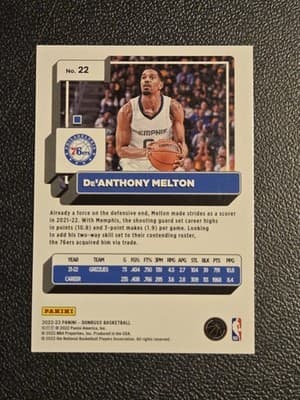 2022-23 Donruss #22 De'Anthony Melton Holo Laser Green - Thumbnail 2