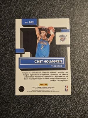 2022-23 Donruss #202 Chet Holmgren Holo Laser Green - Thumbnail 2