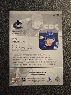2020-21 Upper Deck #O-6 Bo Horvat Ovation - Thumbnail 2