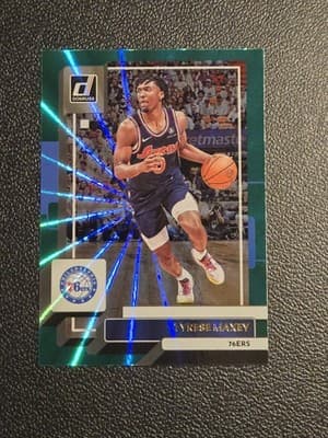 2022-23 Donruss #18 Tyrese Maxey Holo Laser Green - Image 1