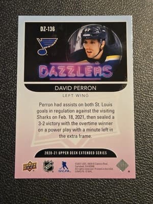 2020-21 Upper Deck #DZ-136 David Perron Dazzlers Orange - Thumbnail 2