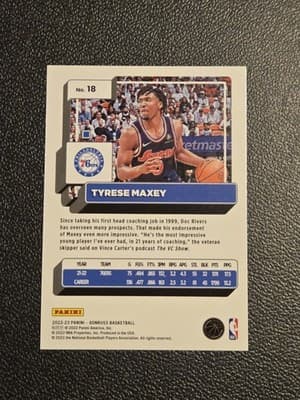 2022-23 Donruss #18 Tyrese Maxey Holo Laser Green - Thumbnail 2