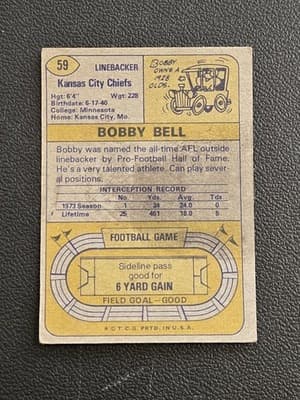 1974 Topps #59 Bobby Bell - Thumbnail 2