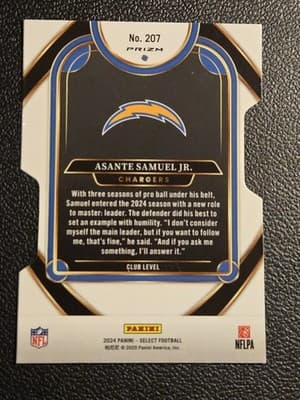 2024 Panini Select #207 Asante Samuel Jr. Silver Prizm Die Cut - Thumbnail 2