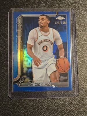 2025-26 Topps Chrome #220 Keldon Johnson Blue Refractor #/150 - Image 1