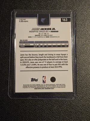 2025-26 Topps Chrome #163 Jaren Jackson Jr. Blue RayWave Refractor #/150 - Thumbnail 2
