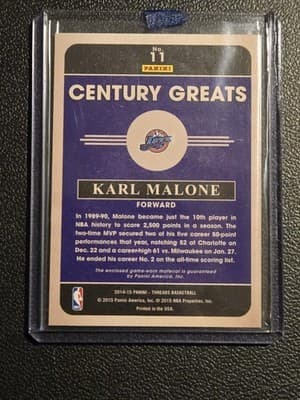 2014-15 Panini Threads #11 Karl Malone Century Greats Threads #/199 - Thumbnail 2