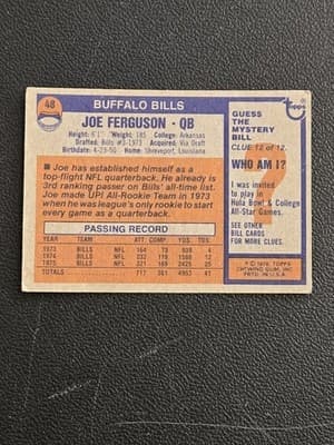 1976 Topps #48 Joe Ferguson - Thumbnail 2