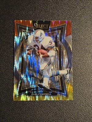 2024 Panini Select #54 Earl Campbell Red & Yellow Prizm Shock - Image 1