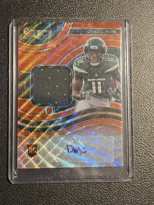 2020 Panini Select Denzel Mims Rookie Signature Memorabilia Red Wave Prizm - Image 1