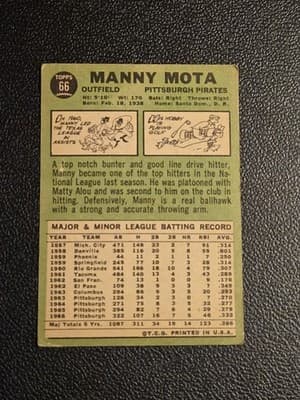 1967 Topps #66 Manny Mota - Thumbnail 2