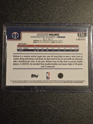 2025-26 Topps Chrome #236 Richaun Holmes Purple RayWave Refractor #/75 - Thumbnail 2
