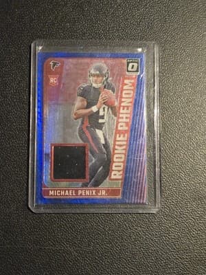 2024 Donruss Optic #RPB-MPJ Michael Penix Jr. Rookie Phenoms Blue Hyper - Image 1