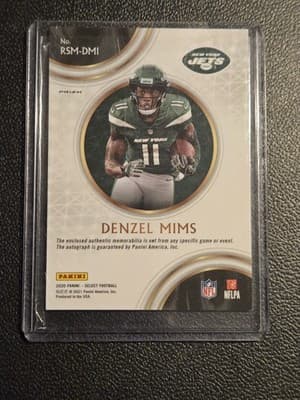 2020 Panini Select Denzel Mims Rookie Signature Memorabilia Red Wave Prizm - Thumbnail 2