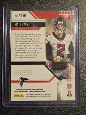 2018 Panini Unparalleled #VT-MR Matt Ryan Victorious Memorabilia - Thumbnail 2
