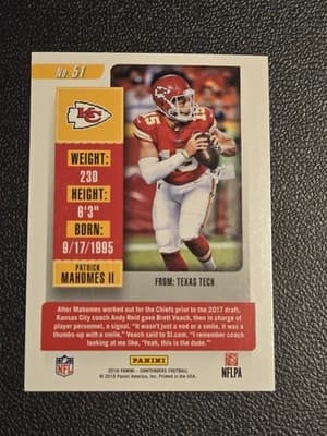 2018 Panini Contenders #51 Patrick Mahomes II - Thumbnail 2