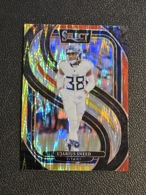 2024 Panini Select #179 L'Jarius Sneed Red & Yellow Prizm Shock - Image 1