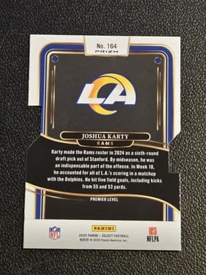 2024 Panini Select #164 Joshua Karty Silver Prizm Die Cut - Thumbnail 2