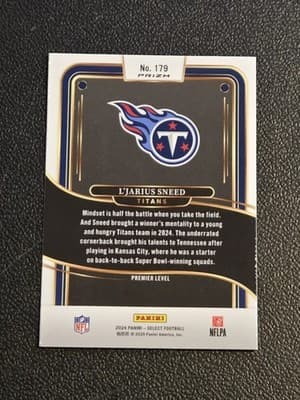 2024 Panini Select #179 L'Jarius Sneed Red & Yellow Prizm Shock - Thumbnail 2