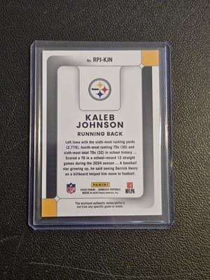 2025 Donruss #RPJ-KJN Kaleb Johnson Rookie Phenom Jerseys - Thumbnail 2