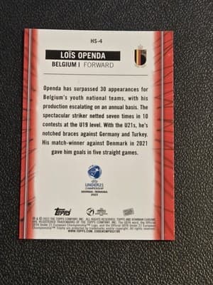 2022 Bowman Chrome Road to UEFA U21 Euros #HS-4 Lois Openda Home Strip Hopefuls - Thumbnail 2