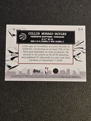 2025-26 Topps #CC-9 Collin Murray-Boyles Clutch City Prospects - Thumbnail 2