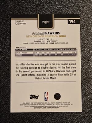 2025-26 Topps #194 Jordan Hawkins Blackout - Thumbnail 2