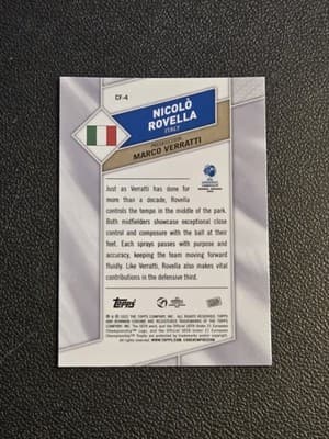 2022 Bowman Chrome Road to UEFA U21 Euros #CF-4 Nicolo Rovella Carrying the Flag - Thumbnail 2