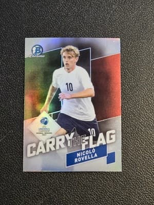 2022 Bowman Chrome Road to UEFA U21 Euros #CF-4 Nicolo Rovella Carrying the Flag - Image 1