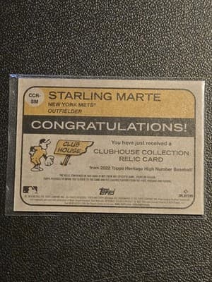 2022 Topps Heritage Starling Marte Clubhouse Collection Relics High Number - Thumbnail 2