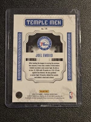 2023-24 Panini Phoenix #14 Joel Embiid Temple Men Silver - Thumbnail 2