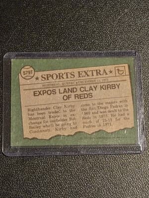 1976 Topps #579T Clay Kirby Traded - Thumbnail 2