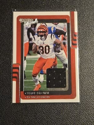 2025 Donruss #DTH-CBN Chase Brown Donruss Threads - Image 1