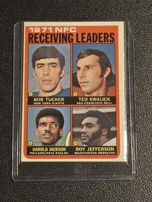 Topps 1971 NFC Receiving Leaders B.Tucker T.Kwalick H.Jackson R.Jefferson - Image 1