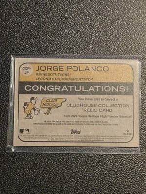 2022 Topps Heritage Jorge Polanco Clubhouse Collection Relics High Number - Thumbnail 2