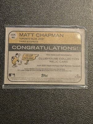 2022 Topps Heritage Matt Chapman Clubhouse Collection Relics High Number - Thumbnail 2