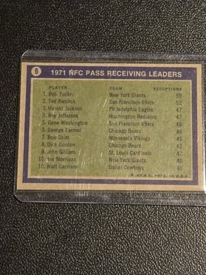 Topps 1971 NFC Receiving Leaders B.Tucker T.Kwalick H.Jackson R.Jefferson - Thumbnail 2