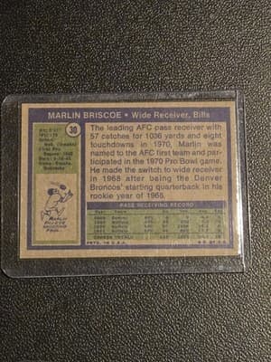 1972 Topps #30 Marlin Briscoe - Thumbnail 2