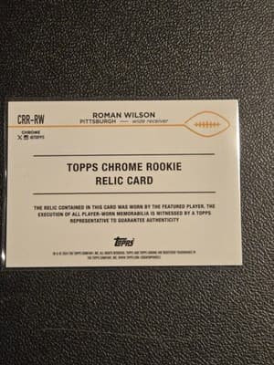 2024 Topps Chrome #CRR-RW Roman Wilson Topps Chrome Rookie Relics - Thumbnail 2