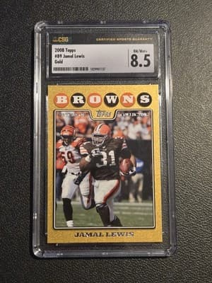 2008 Topps #89 Jamal Lewis Gold CSG 8.5 #/2008 - Image 1