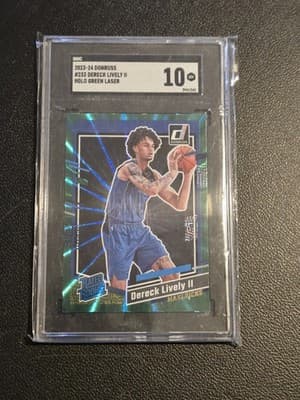 2023-24 Donruss #233 Dereck Lively II Green Laser Holo SGC 10 - Image 1