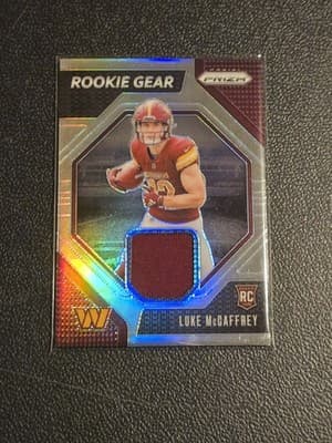 2024 Panini Prizm #RG-LMY Luke McCaffrey Rookie Gear - Image 1