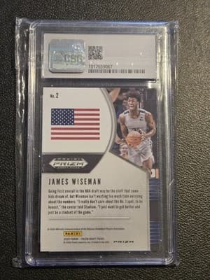 2020 Panini Prizm Draft Picks Collegiate #2 James Wiseman Silver CSG 9.5 - Thumbnail 2